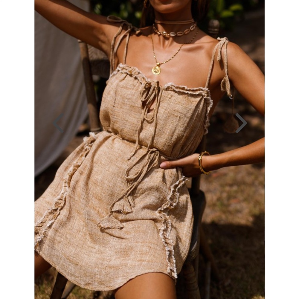 Tan goddess summer dress mura boutique